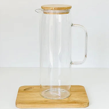 JARRA DE VIDRO BOROSILICATO COM TAMPA EM BAMBU DUBIN 1.2L